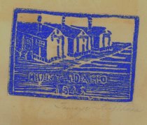 Minidoka woodblock print
